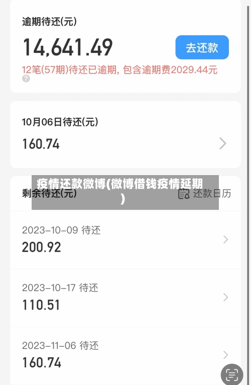 疫情还款微博(微博借钱疫情延期)