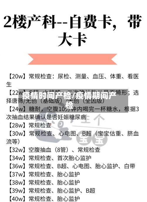 疫情时间产检/疫情期间产检